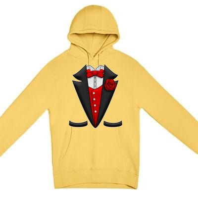 Red Rose Tuxedo Premium Pullover Hoodie