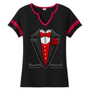 Red Rose Tuxedo Ladies Halftime Notch Neck Tee