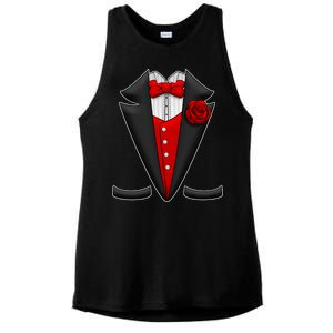 Red Rose Tuxedo Ladies PosiCharge Tri-Blend Wicking Tank