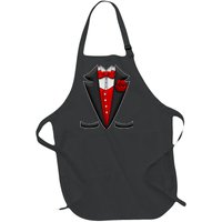 Red Rose Tuxedo Full-Length Apron With Pockets