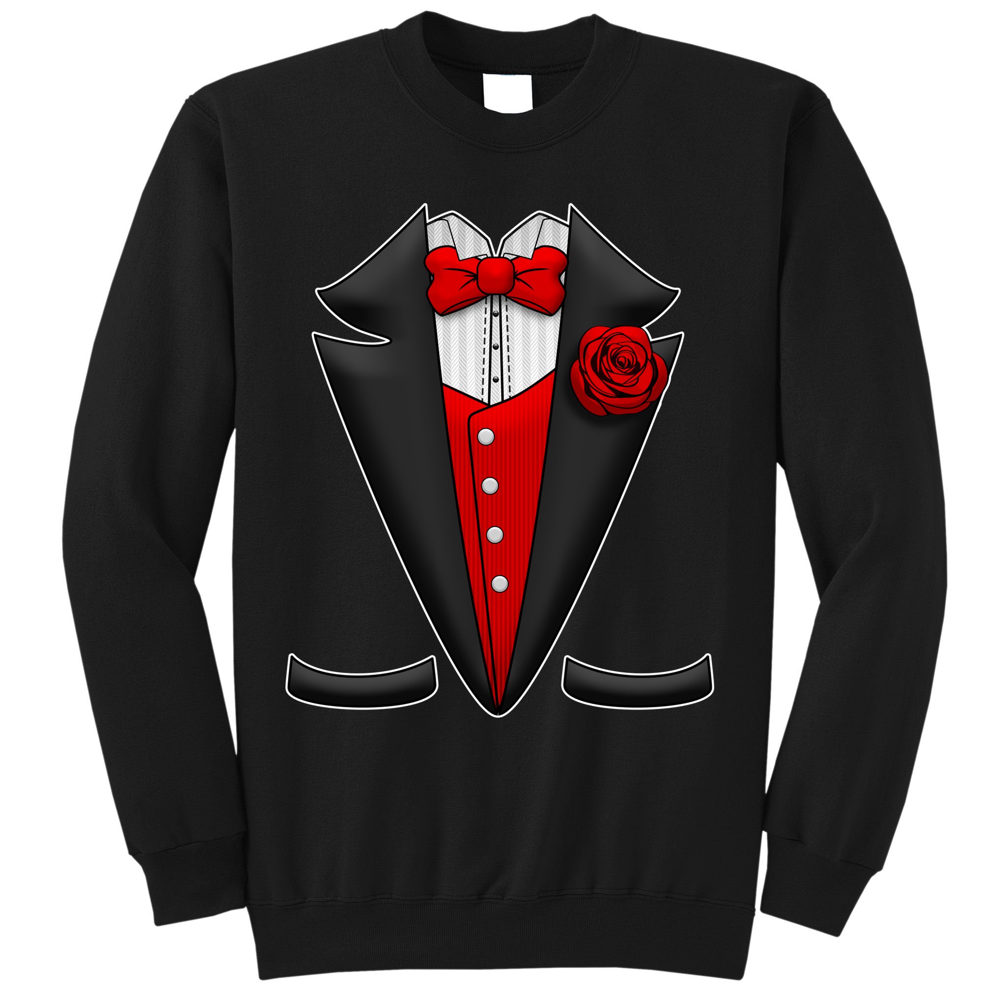 Red Rose Tuxedo Sweatshirt