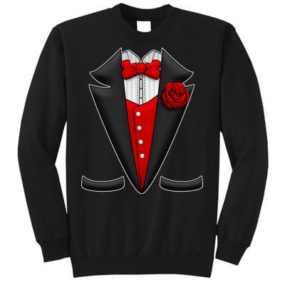 Red Rose Tuxedo Sweatshirt