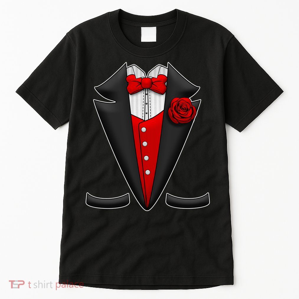 Red Rose Tuxedo Tall T-Shirt