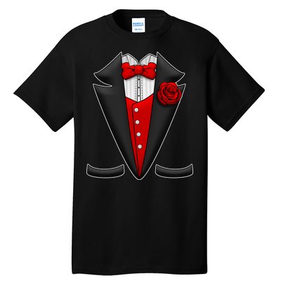 Red Rose Tuxedo Tall T-Shirt