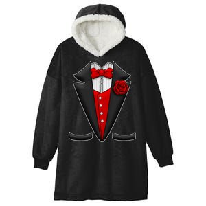 Red Rose Tuxedo Hooded Wearable Blanket