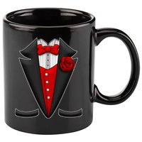 Red Rose Tuxedo 11oz C Handle Ceramic Mug
