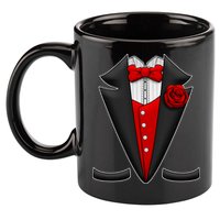 Red Rose Tuxedo 11oz C Handle Ceramic Mug