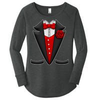 Red Rose Tuxedo Women's Perfect Tri Tunic Long Sleeve Shirt