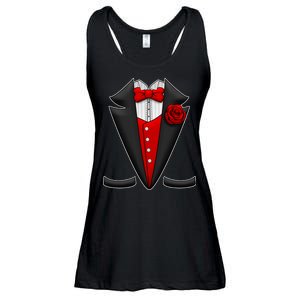 Red Rose Tuxedo Ladies Essential Flowy Tank