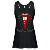 Red Rose Tuxedo Ladies Essential Flowy Tank