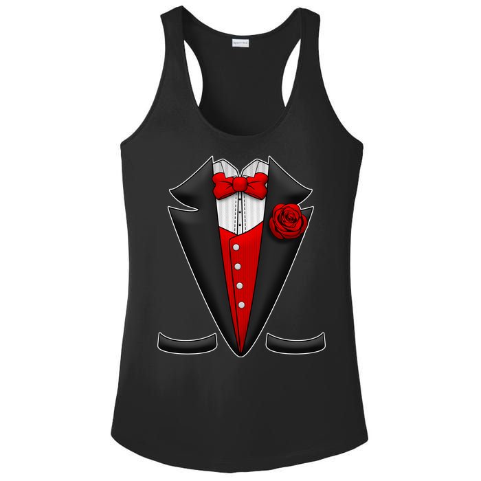 Red Rose Tuxedo Ladies PosiCharge Competitor Racerback Tank