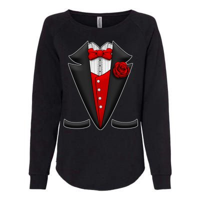 Red Rose Tuxedo Womens California Wash Sweatshirt