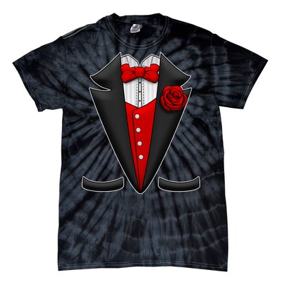 Red Rose Tuxedo Tie-Dye T-Shirt