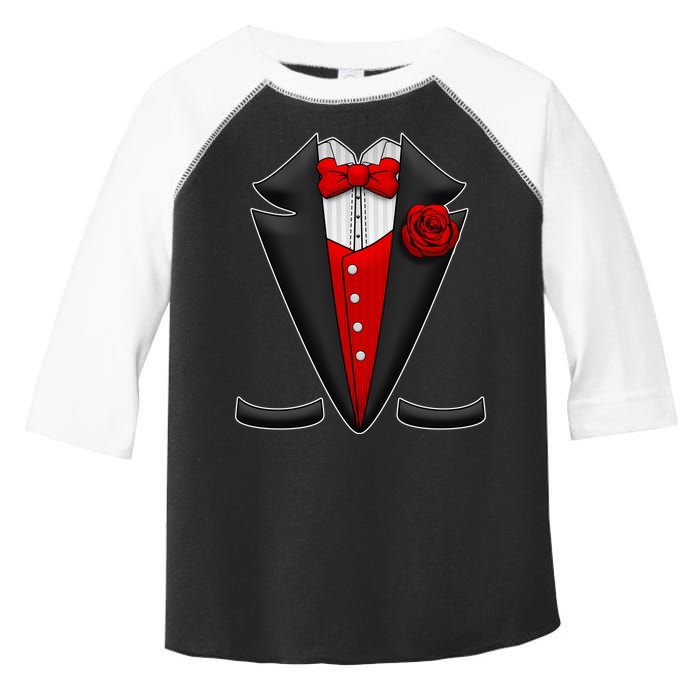 Red Rose Tuxedo Toddler Fine Jersey T-Shirt