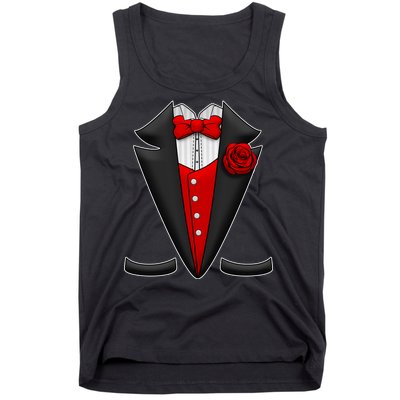 Red Rose Tuxedo Tank Top