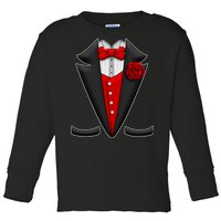 Red Rose Tuxedo Toddler Long Sleeve Shirt