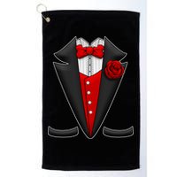 Red Rose Tuxedo Golf Towel