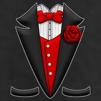 Red Rose Tuxedo Golf Towel