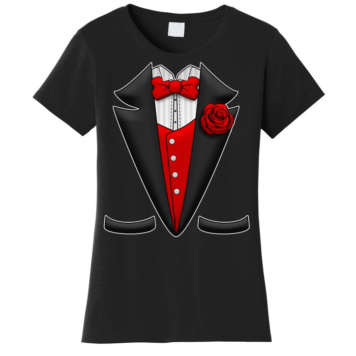 Red Rose Tuxedo Women's T-Shirt