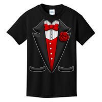 Red Rose Tuxedo Kids T-Shirt