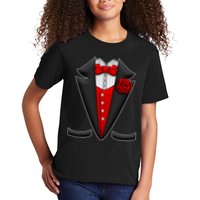 Red Rose Tuxedo Kids T-Shirt