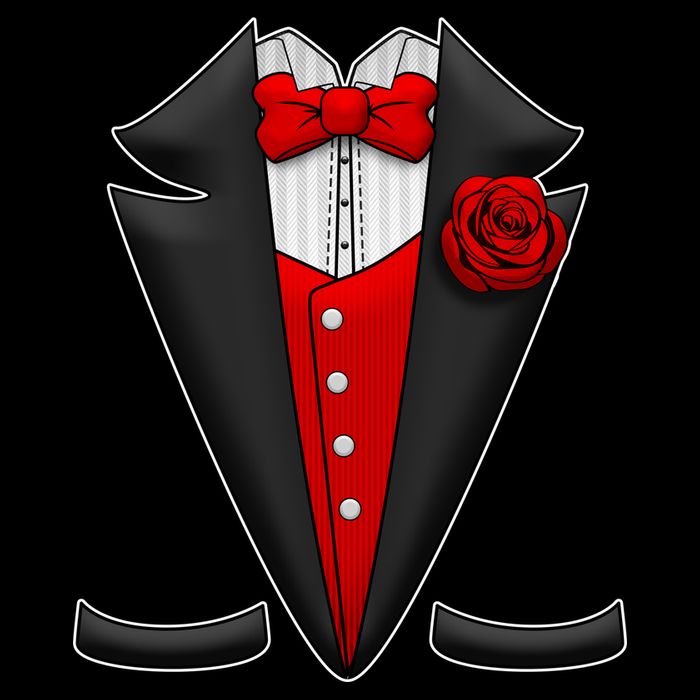 Red Rose Tuxedo Kids T-Shirt
