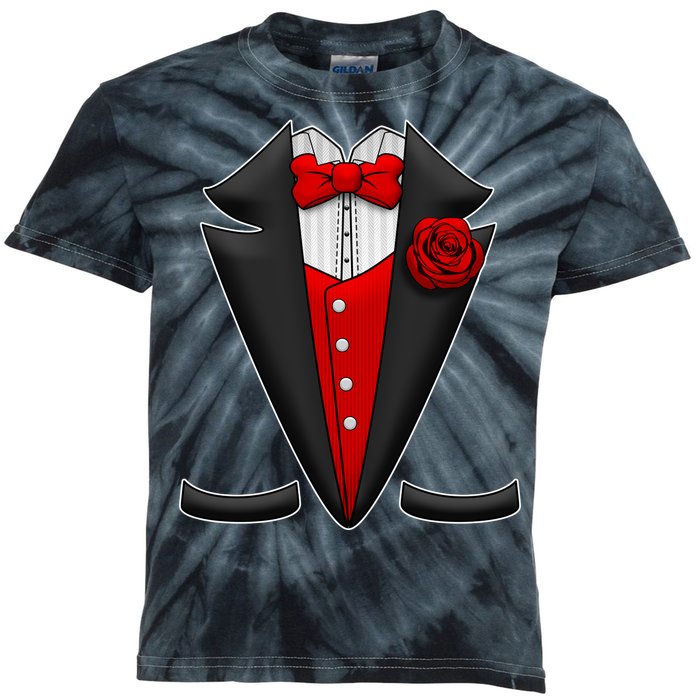 Red Rose Tuxedo Kids Tie-Dye T-Shirt