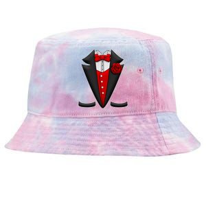 Red Rose Tuxedo Tie-Dyed Bucket Hat