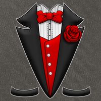 Red Rose Tuxedo Cotton Canvas Backpack