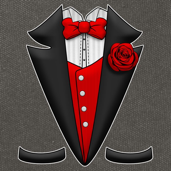 Red Rose Tuxedo Cotton Canvas Backpack