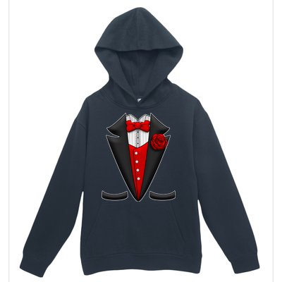 Red Rose Tuxedo Urban Pullover Hoodie