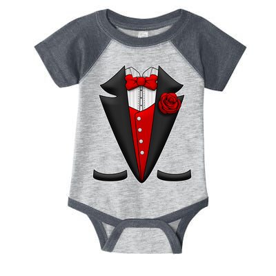 Red Rose Tuxedo Infant Baby Jersey Bodysuit