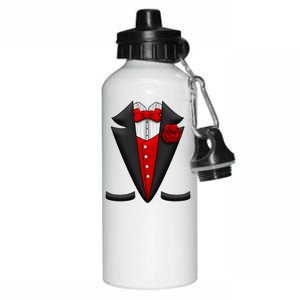 Red Rose Tuxedo Aluminum Water Bottle