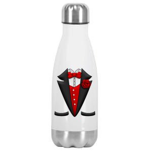 Red Rose Tuxedo Stainless Steel Insulated Water Bottle