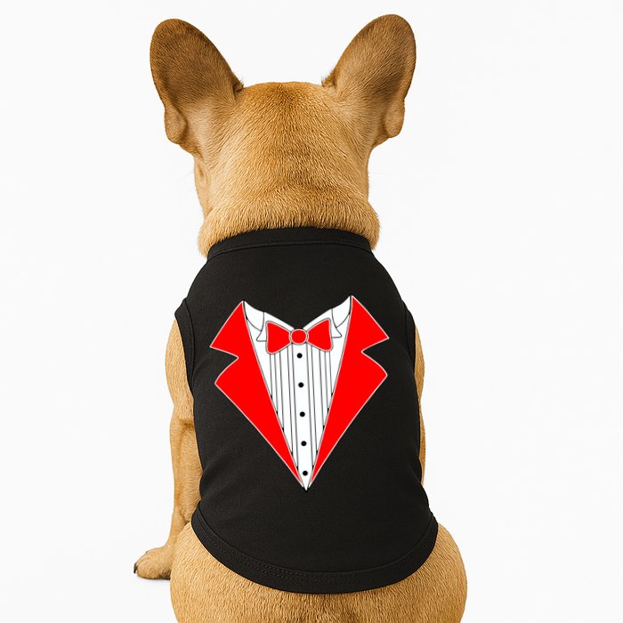 Red Tuxedo Wedding Tux Doggie Tank