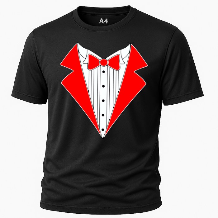 Red Tuxedo Wedding Tux Cooling Performance Crew T-Shirt
