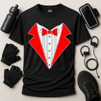 Red Tuxedo Wedding Tux Cooling Performance Crew T-Shirt