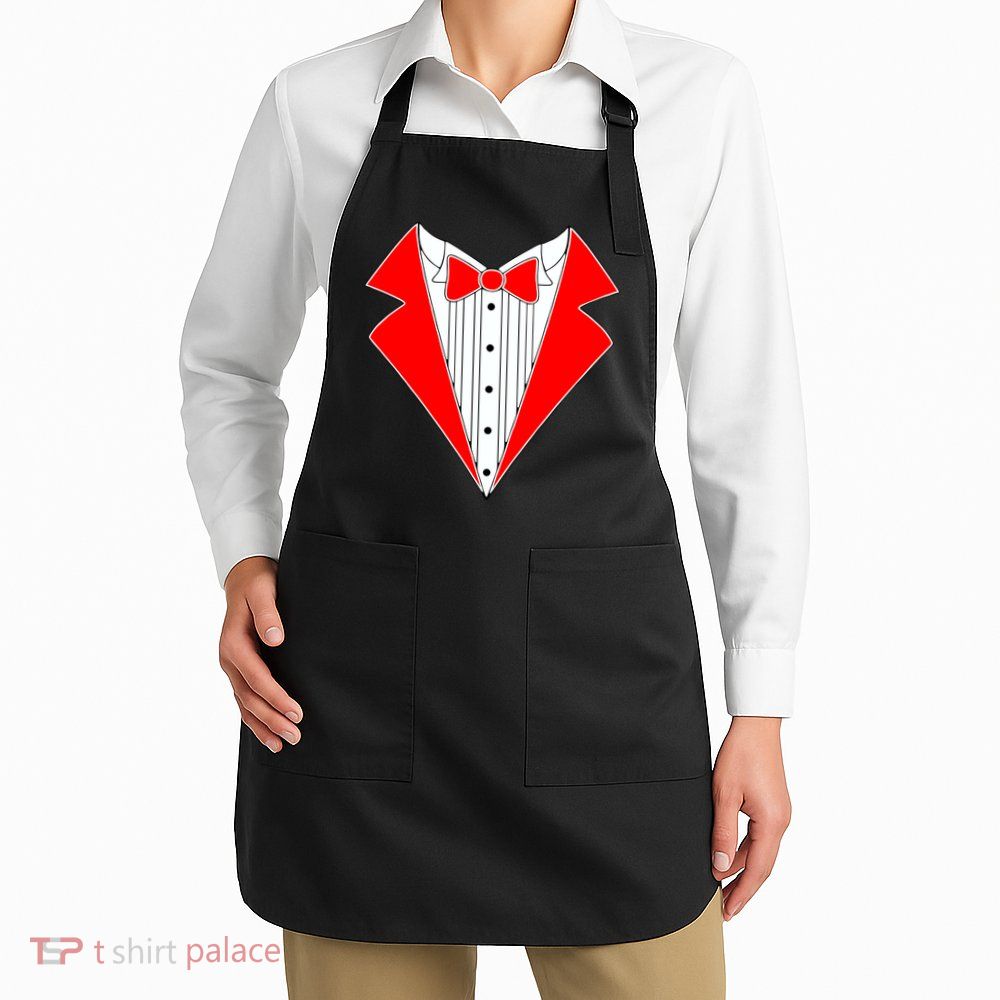 Red Tuxedo Wedding Tux Apron