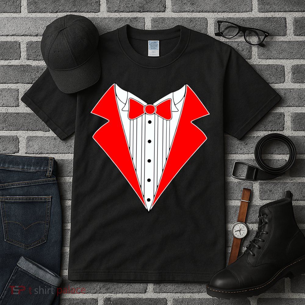 Red Tuxedo Wedding Tux Tall T-Shirt