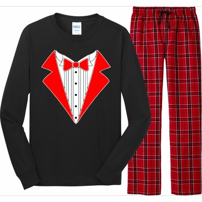 Red Tuxedo Wedding Tux Long Sleeve Pajama Set