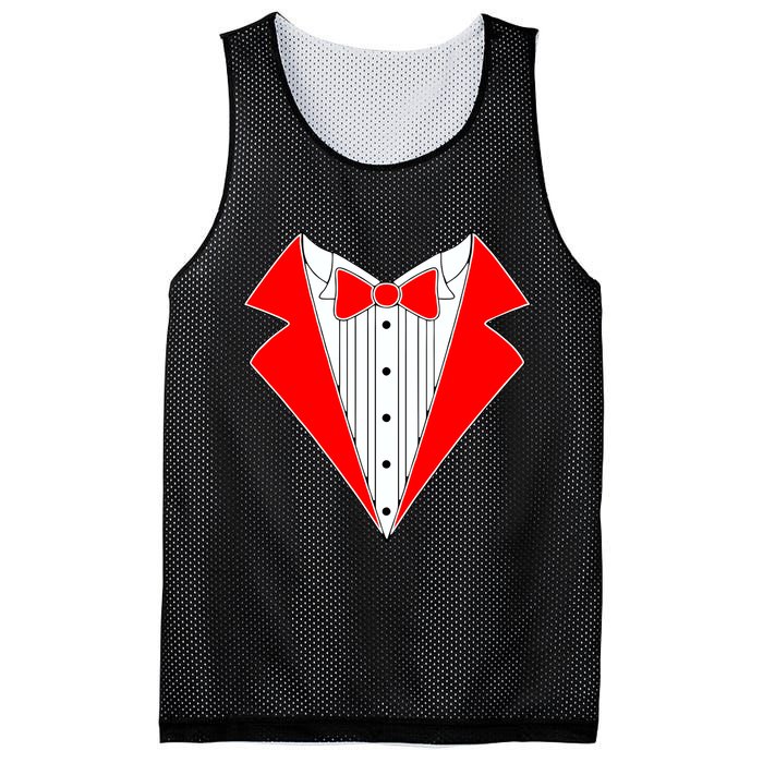 Red Tuxedo Wedding Tux Mesh Reversible Basketball Jersey Tank