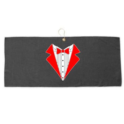 Red Tuxedo Wedding Tux Large Microfiber Waffle Golf Towel