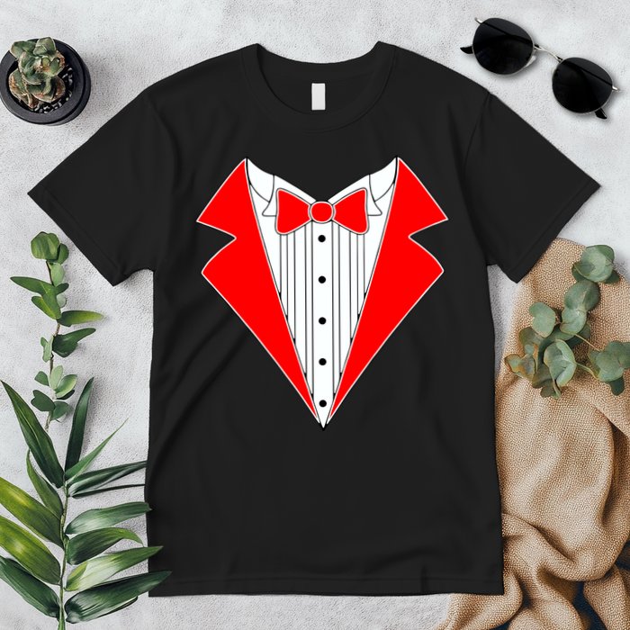 Red Tuxedo Wedding Tux Premium T-Shirt