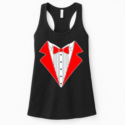 Red Tuxedo Wedding Tux Womens Tank Top