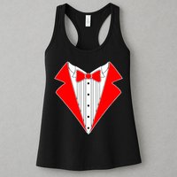 Red Tuxedo Wedding Tux Womens Tank Top