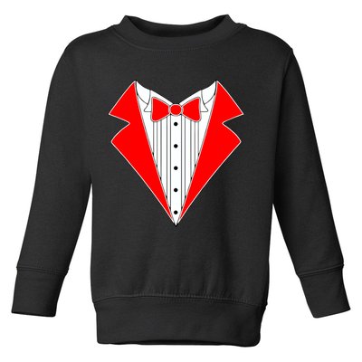 Red Tuxedo Wedding Tux Toddler Sweatshirt
