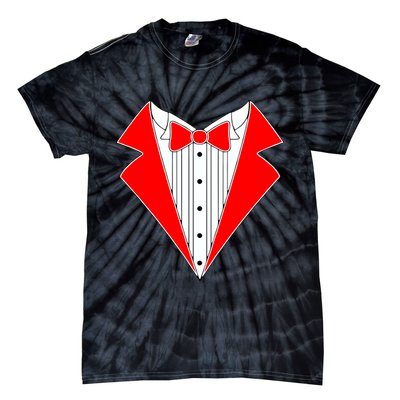 Red Tuxedo Wedding Tux Tie-Dye T-Shirt