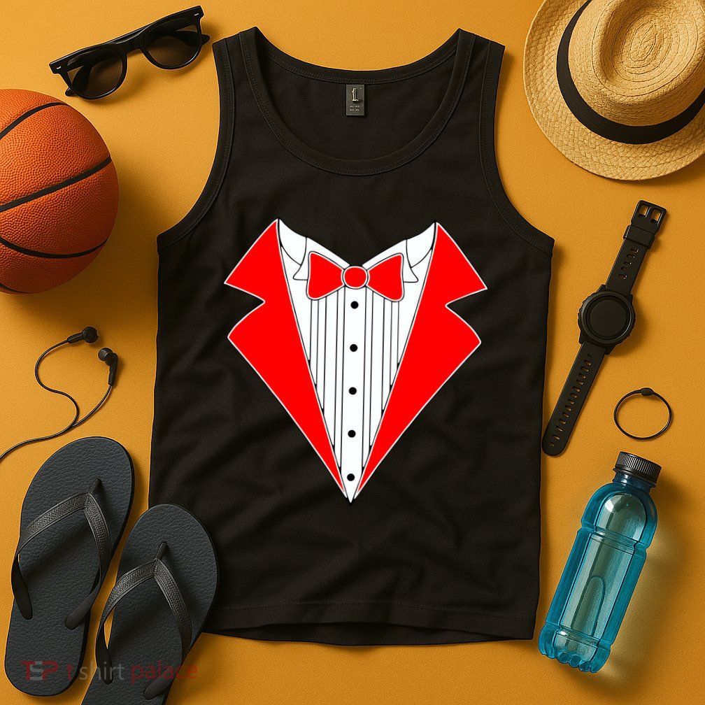 Red Tuxedo Wedding Tux Tank Top