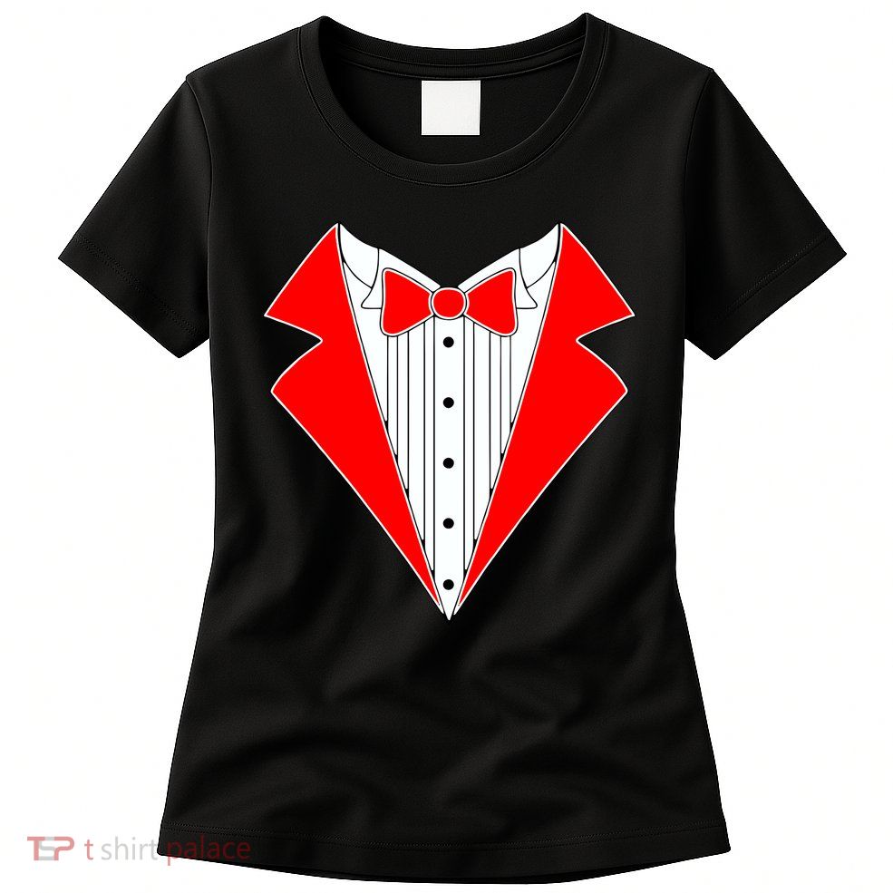 Red Tuxedo Wedding Tux Womens T-Shirt