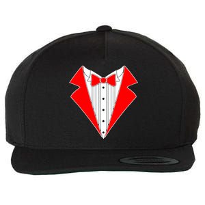 Red Tuxedo Wedding Tux Wool Snapback Cap